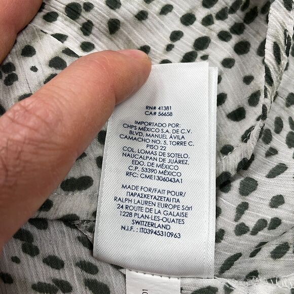 Chaps Blouse Tunic Womens 3XL Black White Polka Dot V-Neck Short Sleeve Casual - Picture 7 of 12